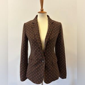 Cartonnier Anthropologie Brown Orange Polka Dot Knit Blazer
Jacket S